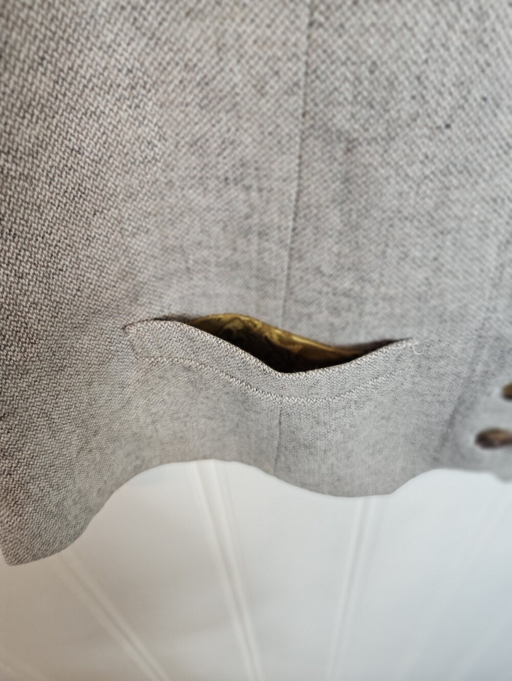 Sundance Vest M Wool Tweed Herringbone Paisley Brocade Boho Academia Beige Brown - Picture 5 of 10